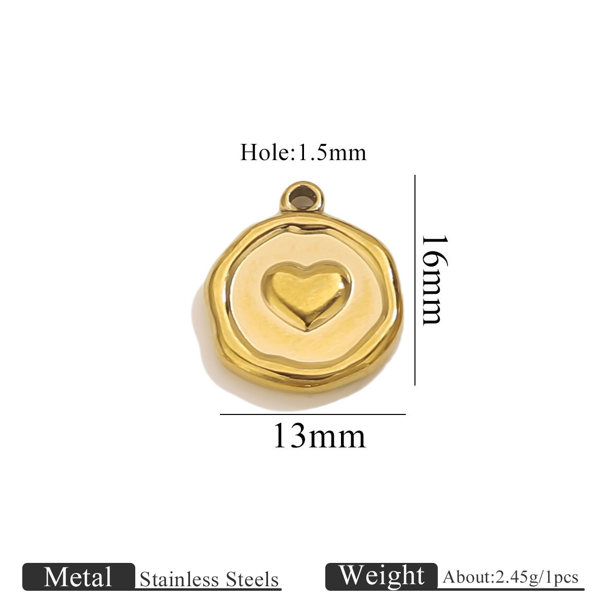 5:Golden small pendant-love