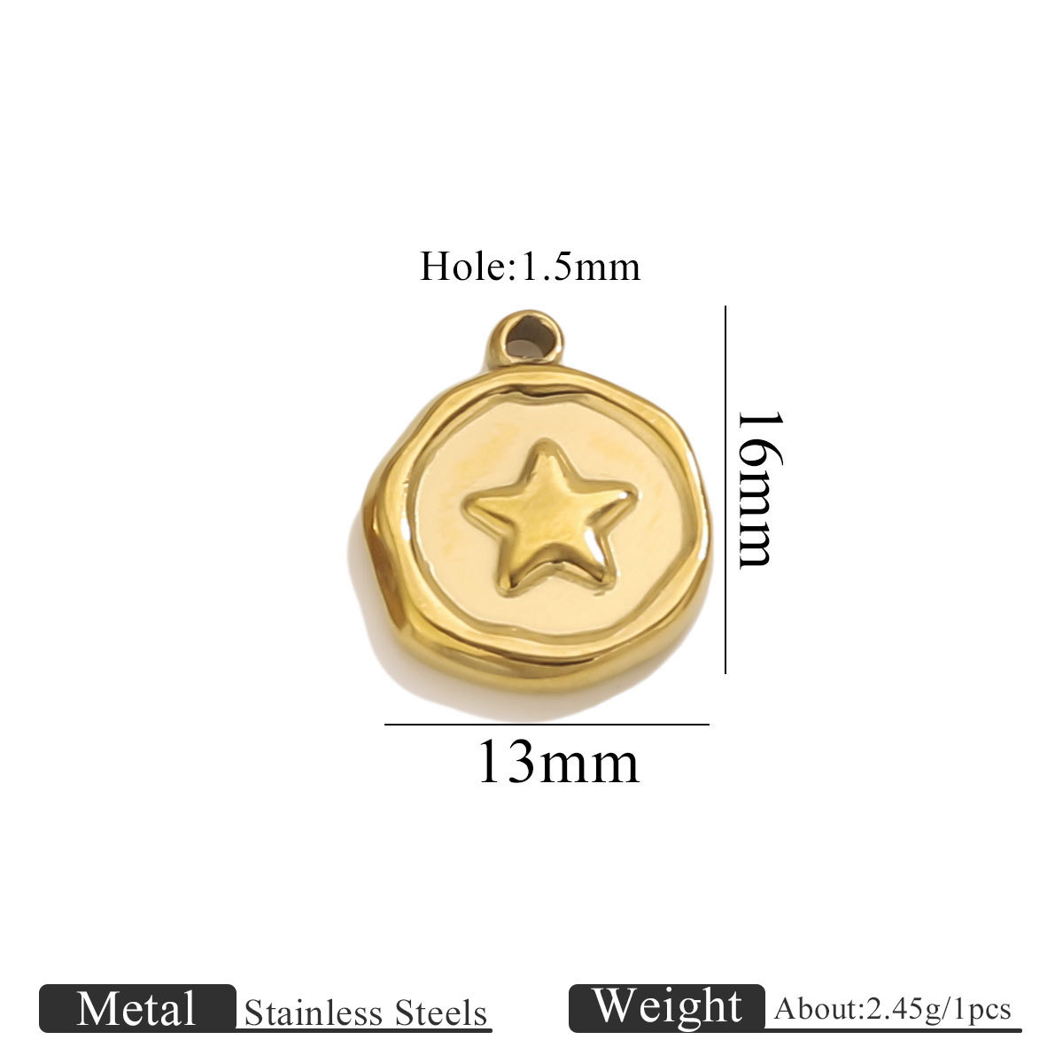 17:Golden small pendant-five-pointed star