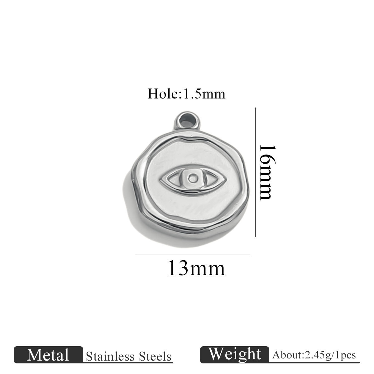 25:Steel color small pendant-eyes