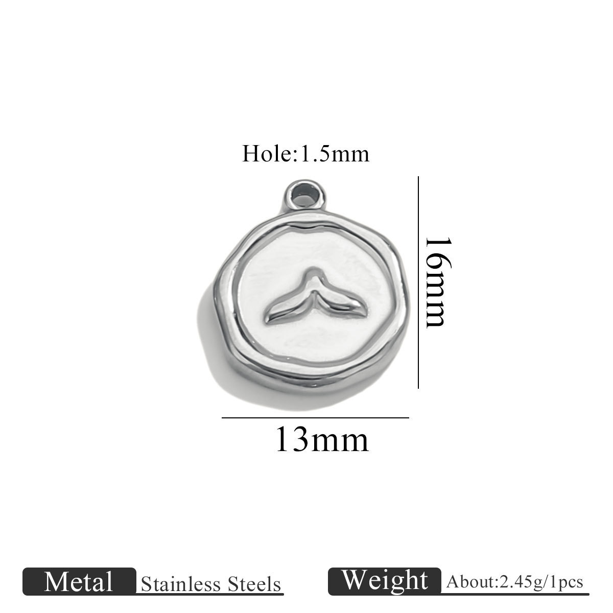 33:Steel color small pendant-fish tail