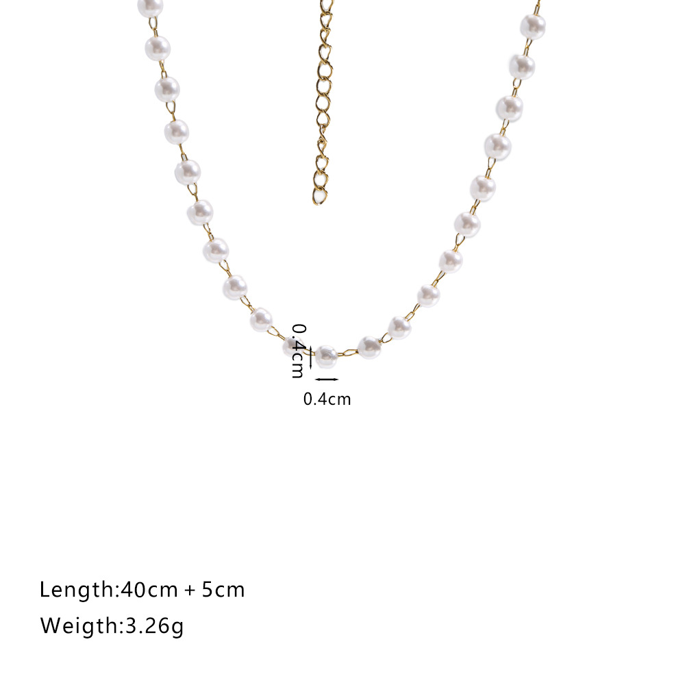 1:Gold pearl necklace 40 5-4mm pearls