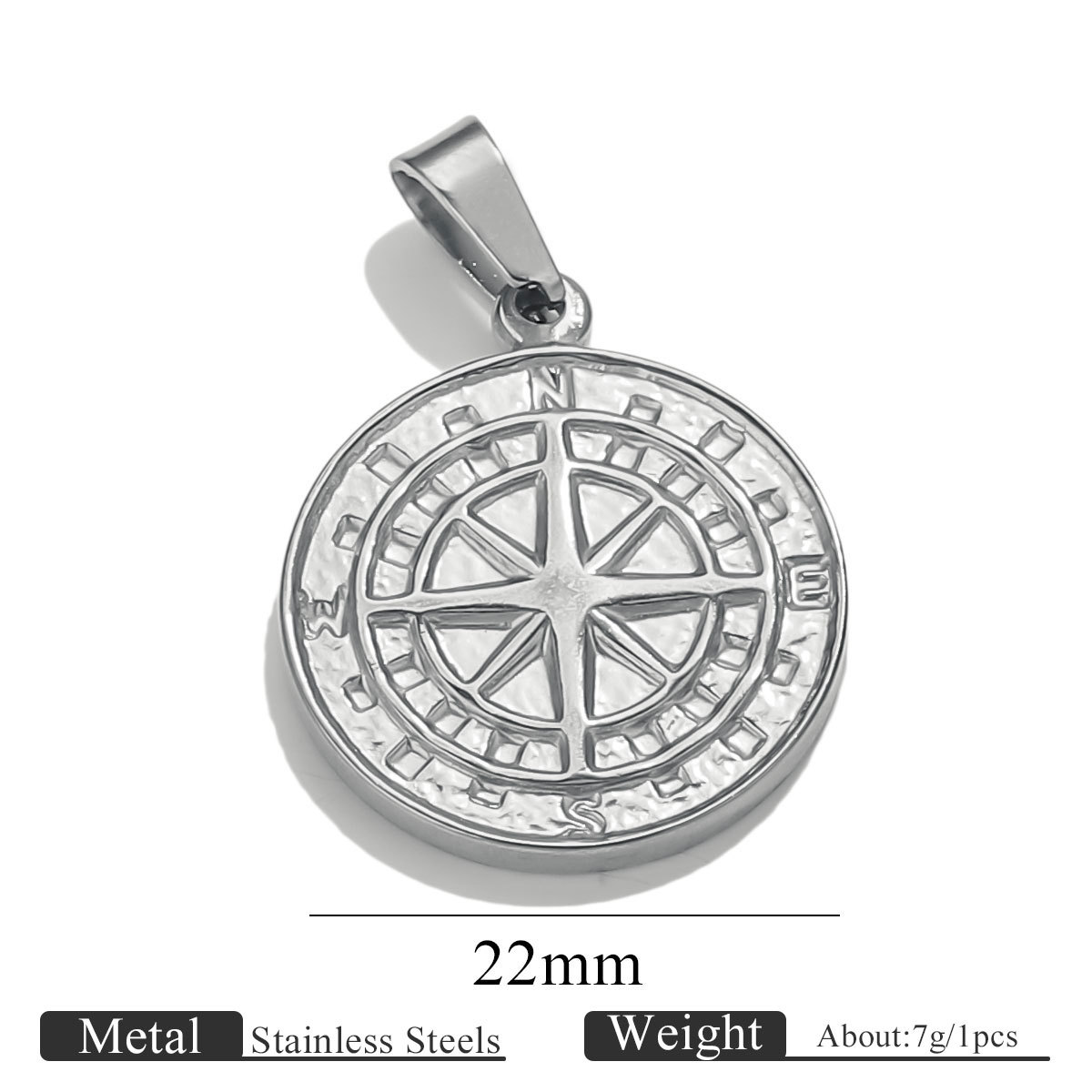 6:Compass melon seed buckle pendant - steel color