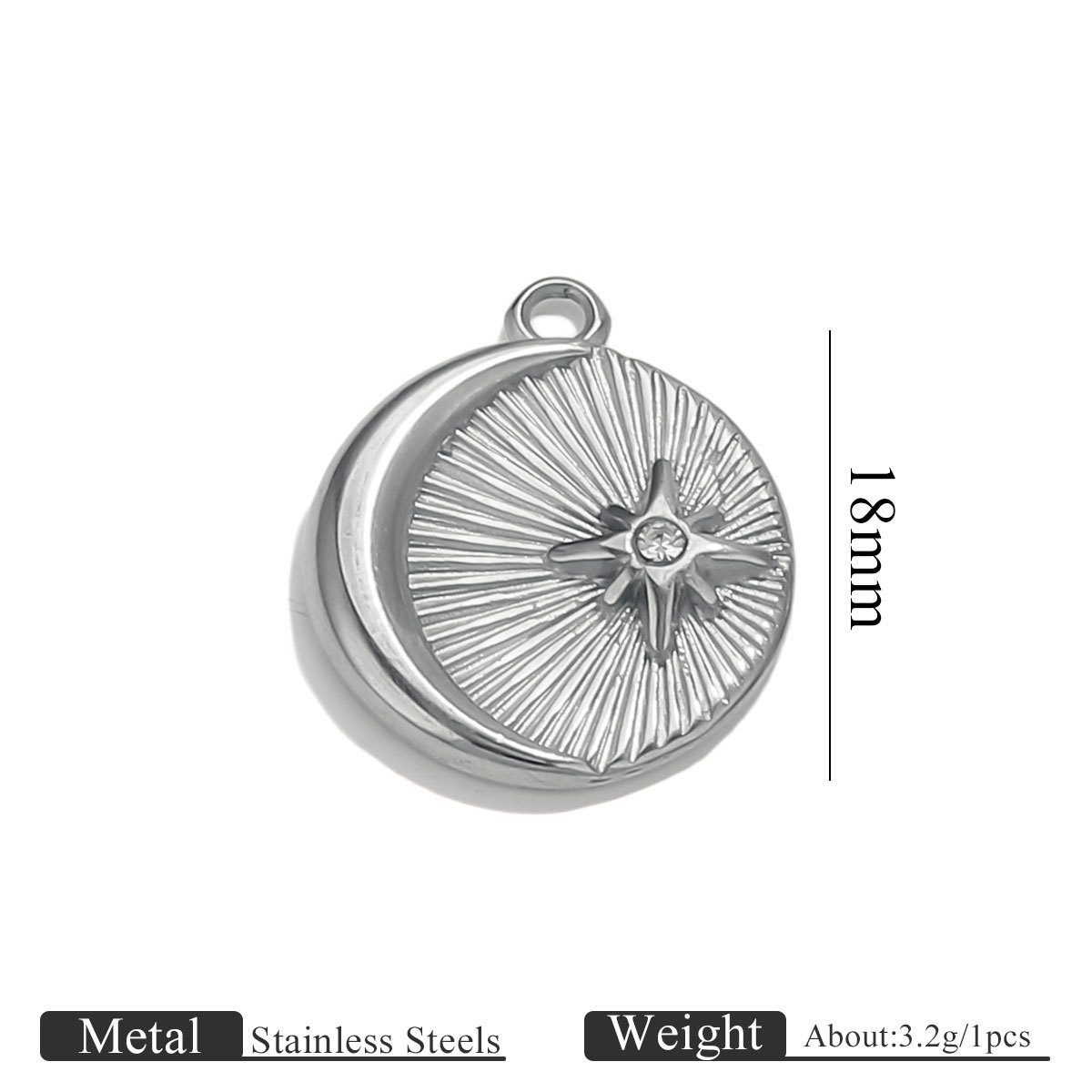 11:Moon sun launch pendant - steel color