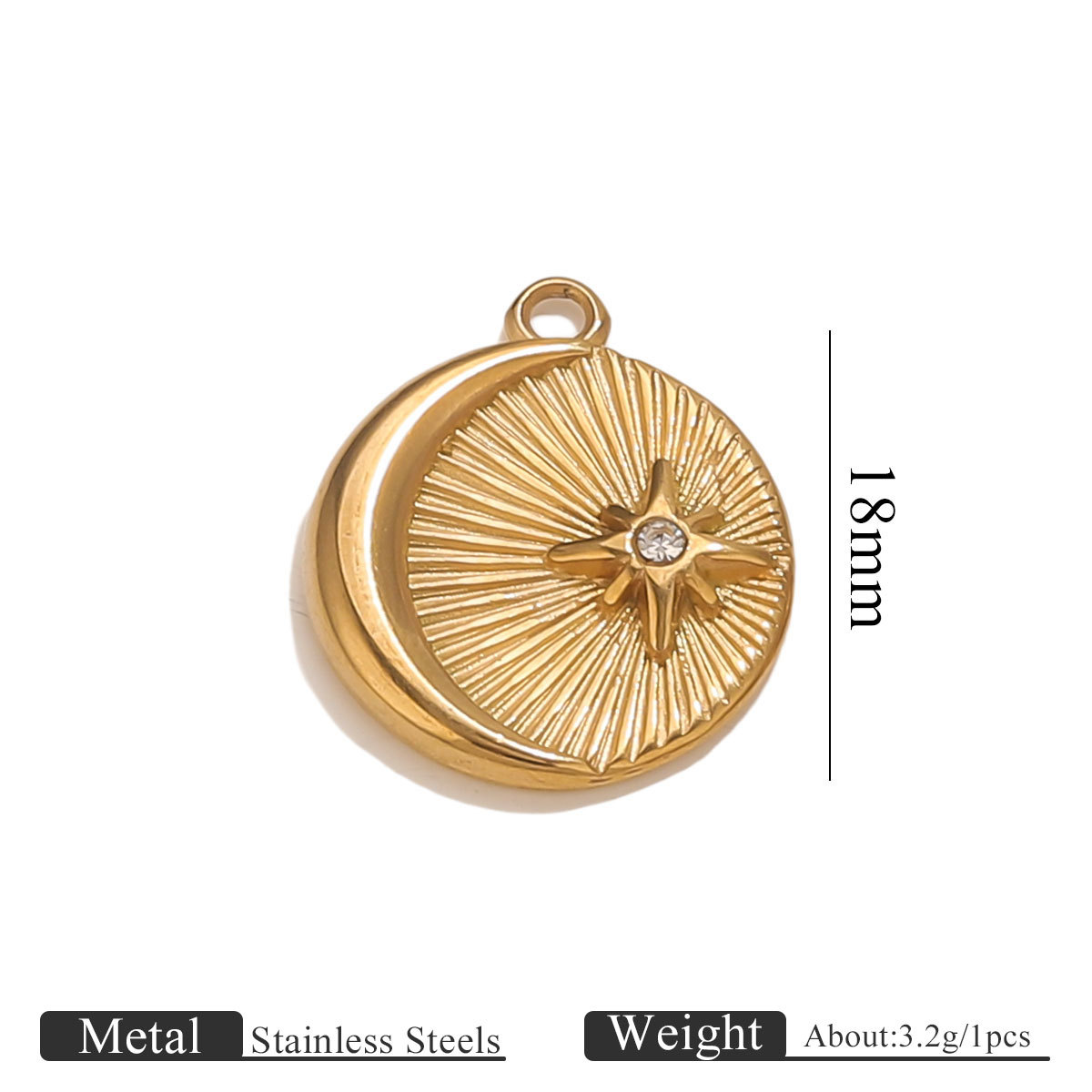 12:Moon sun launch pendant - gold