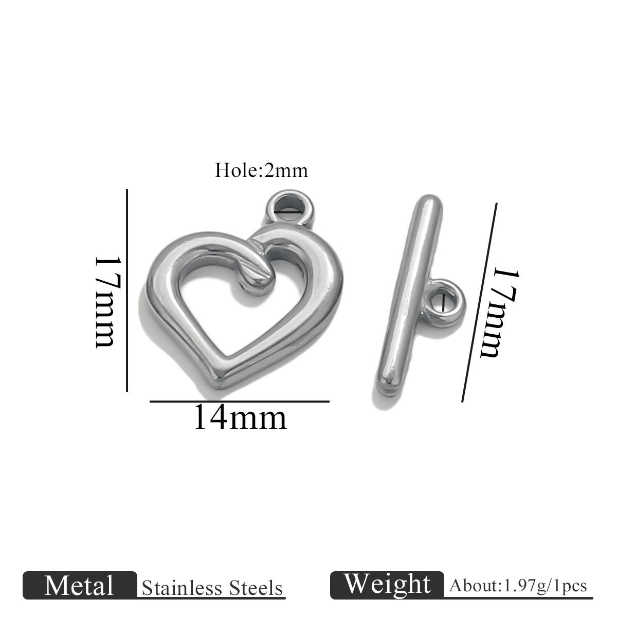 11:Steel color-twisted heart