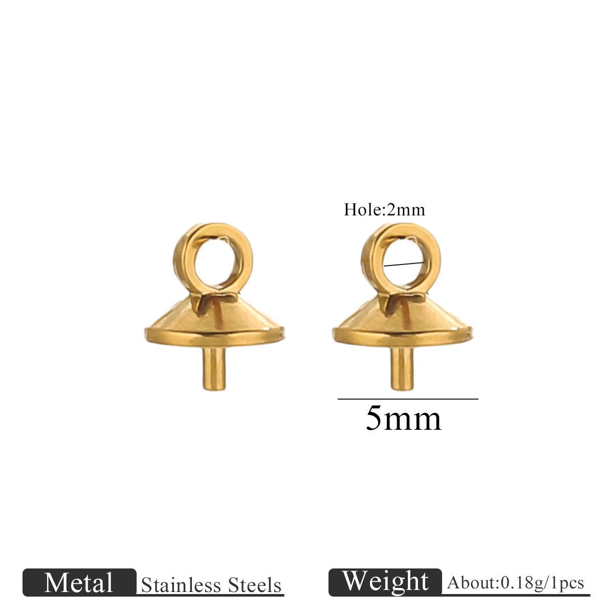 3:Gold bead cap-5mm