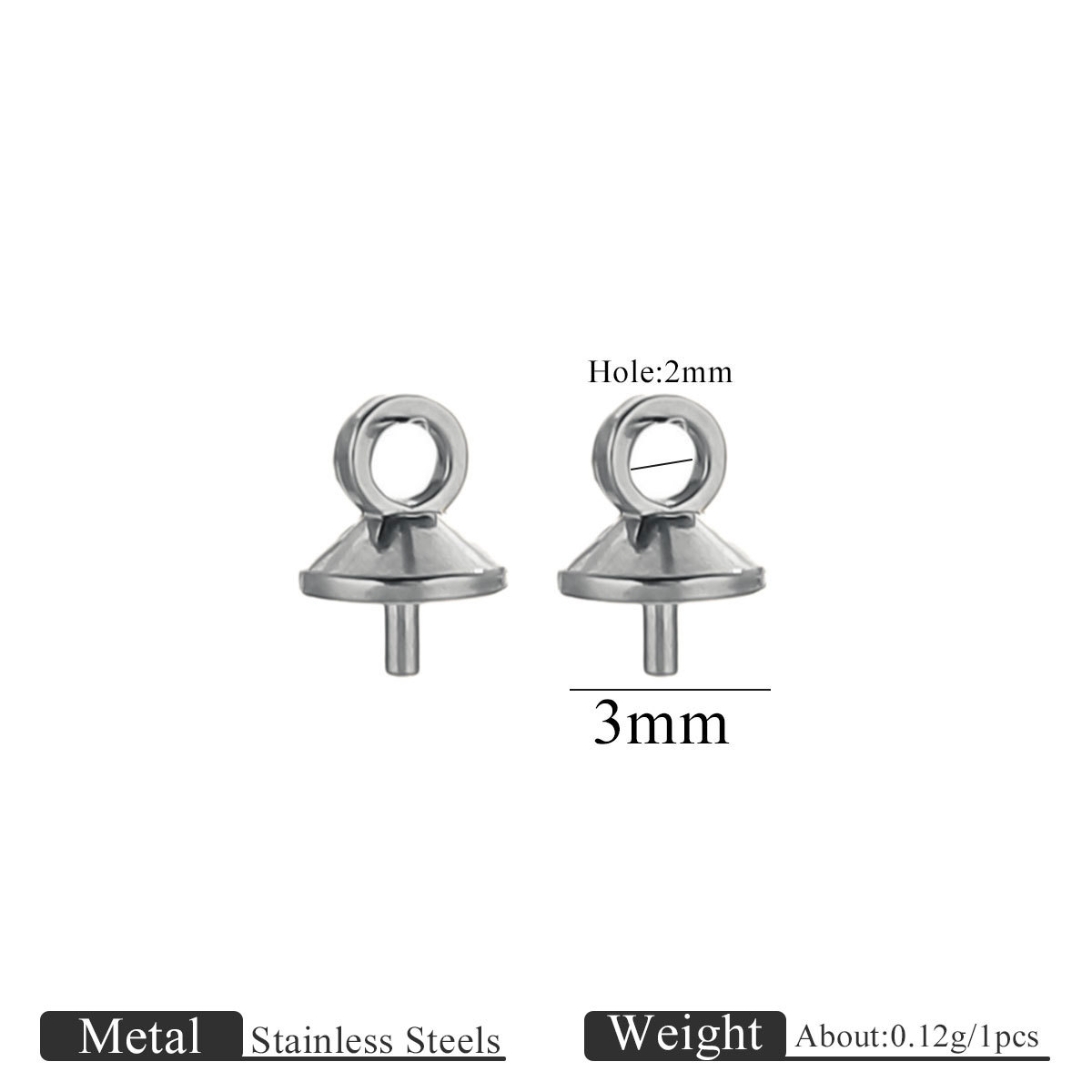 5:Steel color bead cap-3mm