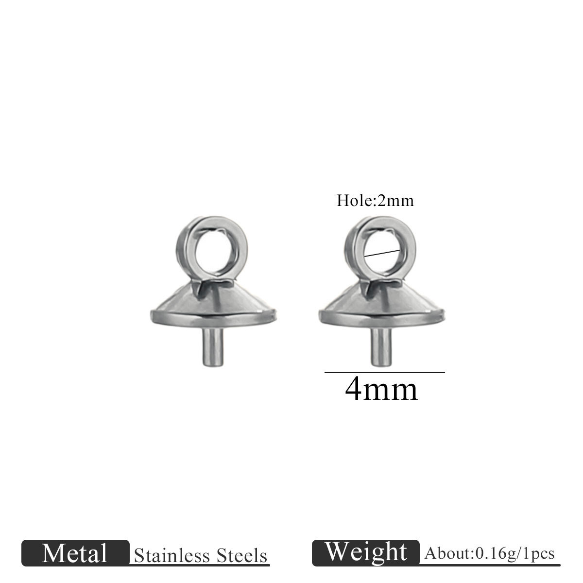 6:Steel color bead cap-4mm