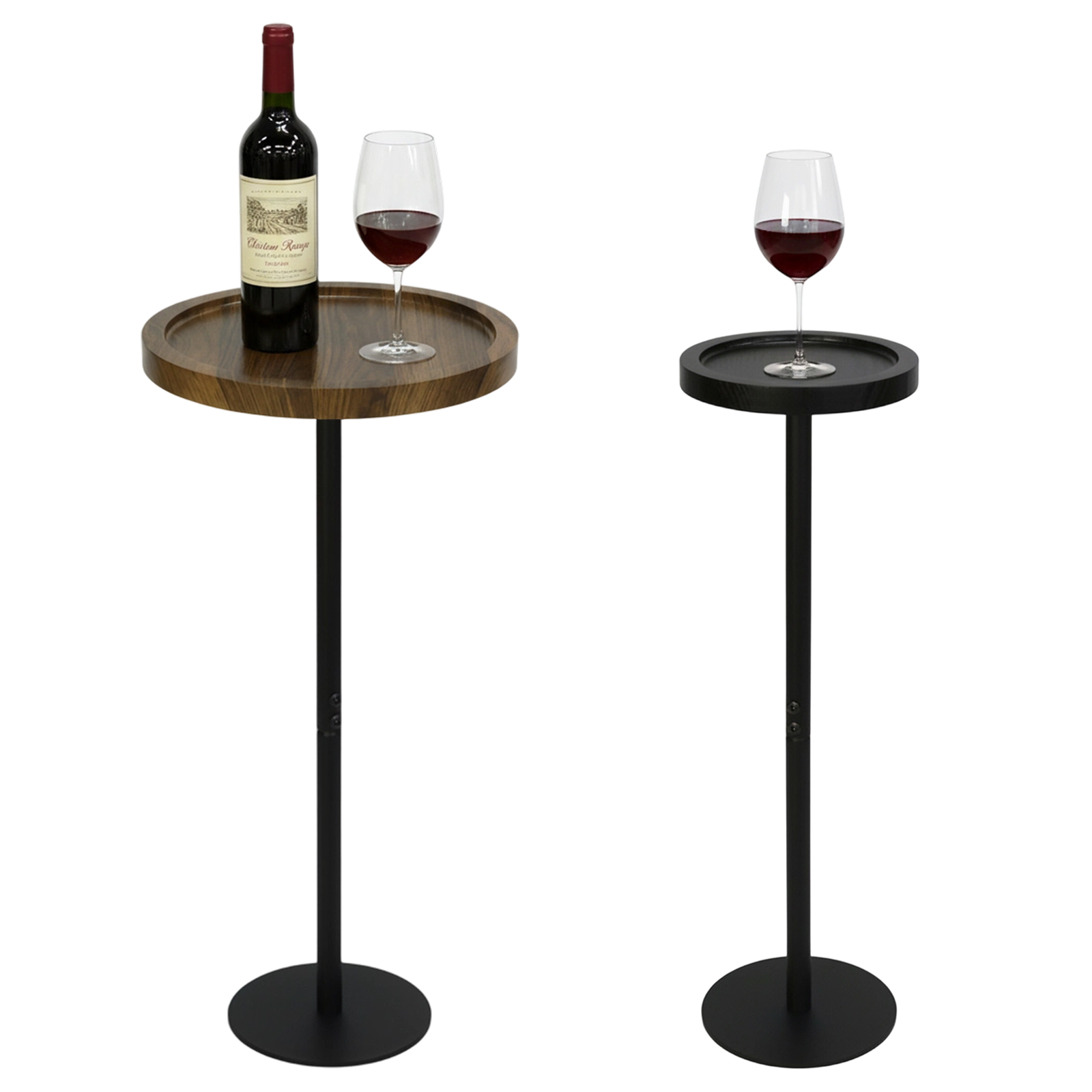 Small black and large walnut