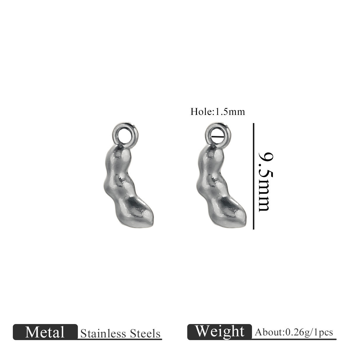 4:Steel color small pendant-bean