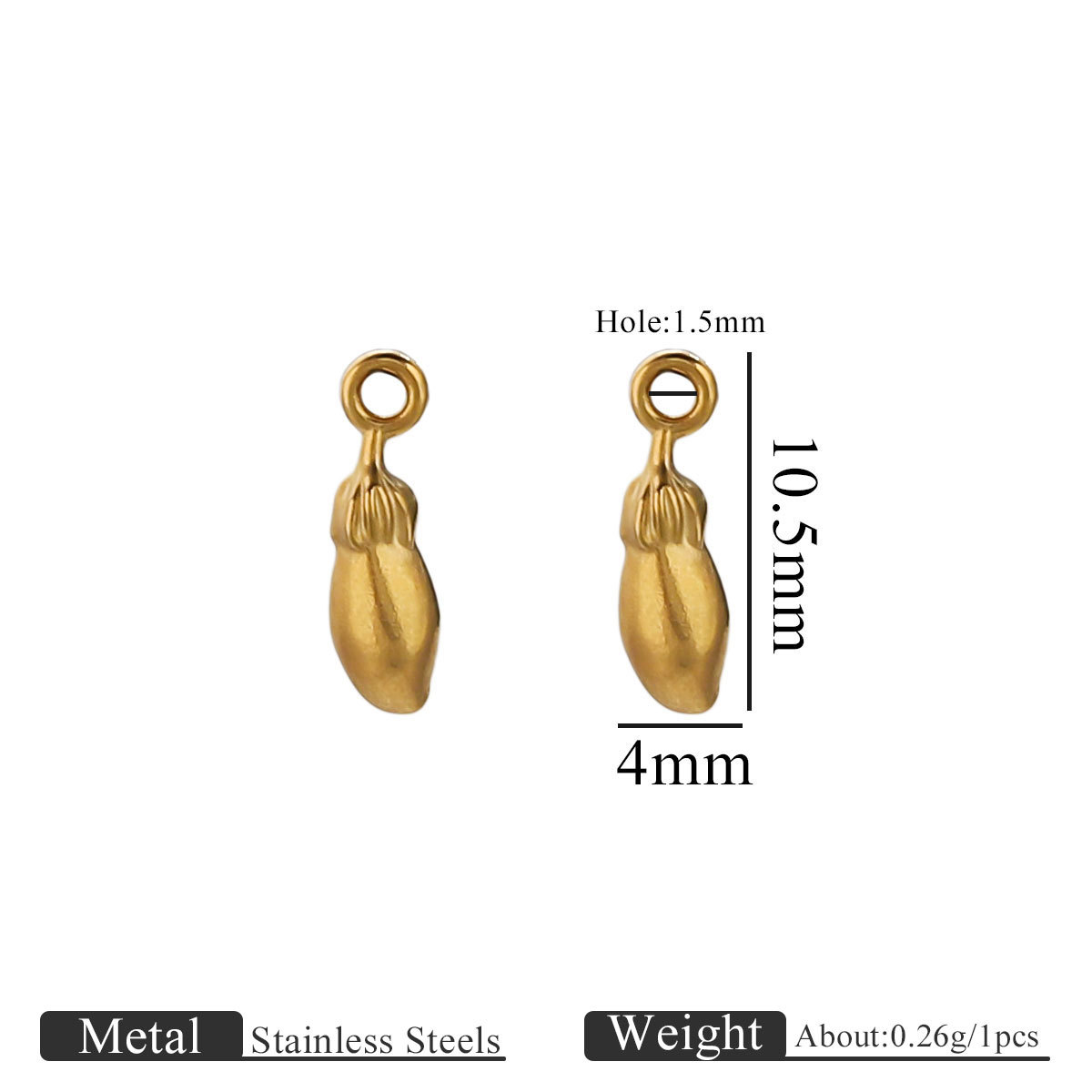 9:Golden small pendant-eggplant