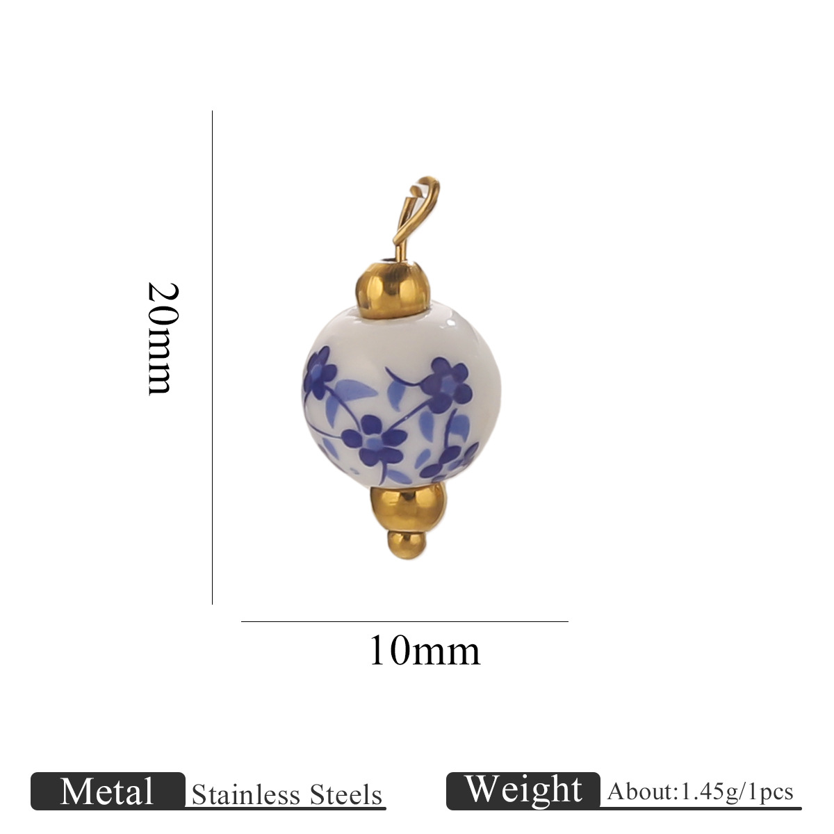 4:Blue and white floral 10mm