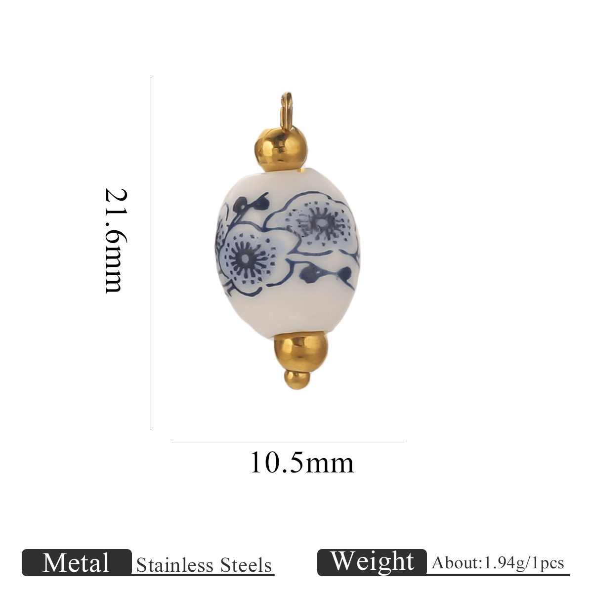 18:Dark blue plum blossom 10.5*12.5 tube beads (oval)