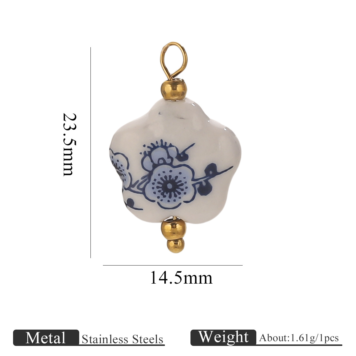 20:Dark blue plum blossom-flower 14.5*6mm