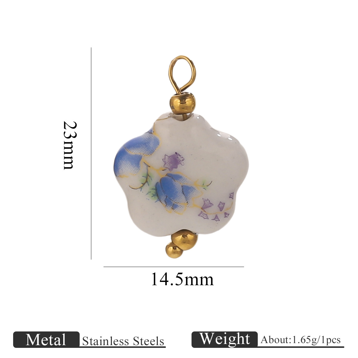 21:Golden orchid peony-flower 14.5*6mm