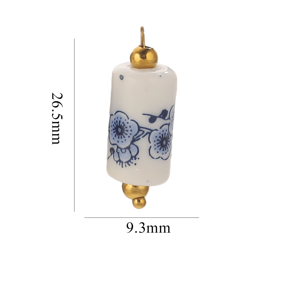 23:Dark blue plum blossom 9.3*17mm straight tube