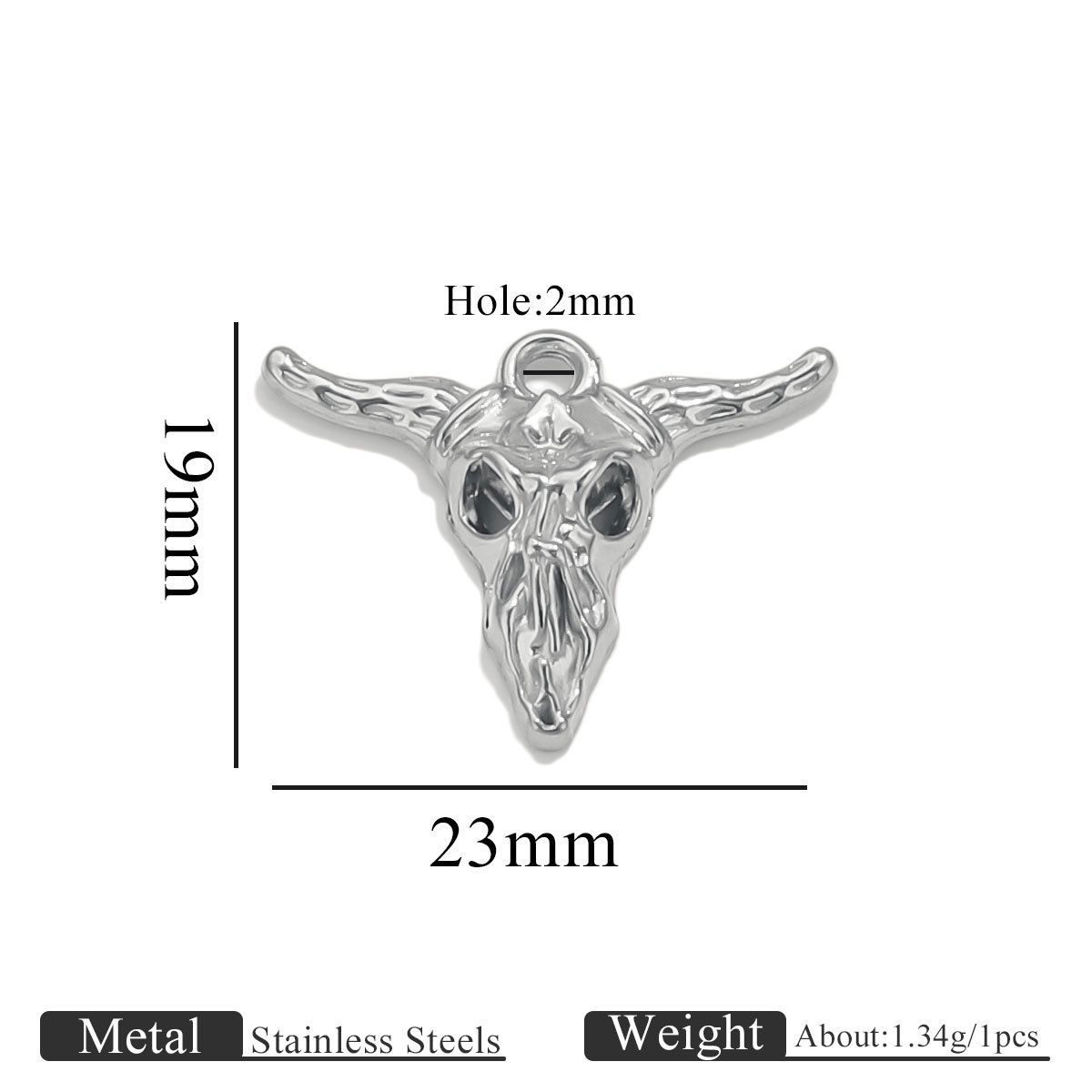 6:Horn pendant-1032-steel color