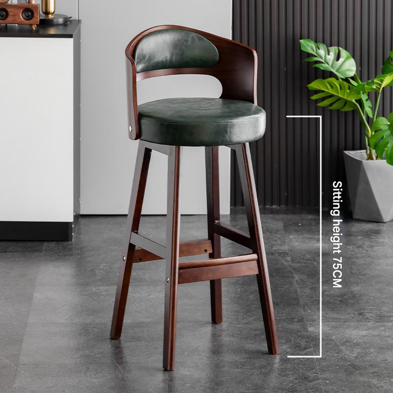 Sitting height 75 brown wooden frame   dark green leather