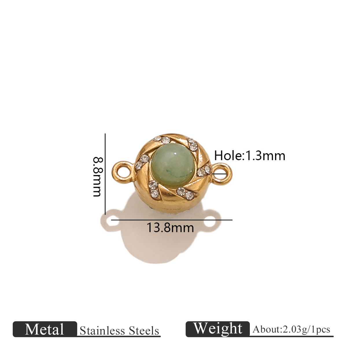 8 Green Aventurine gold