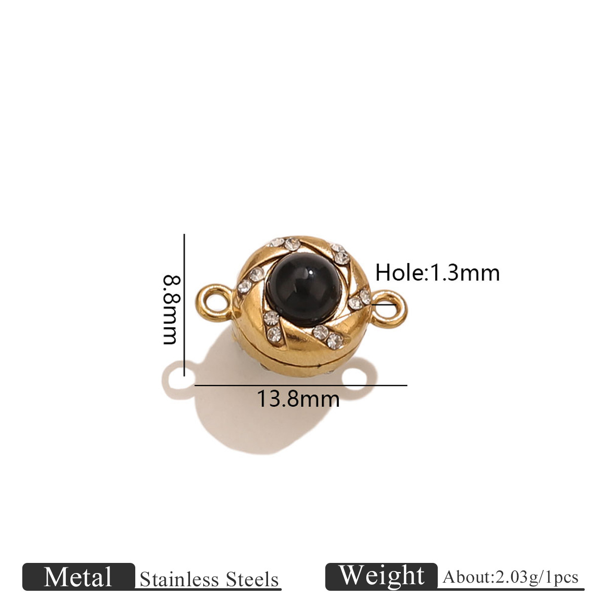 10 Black Obsidian gold