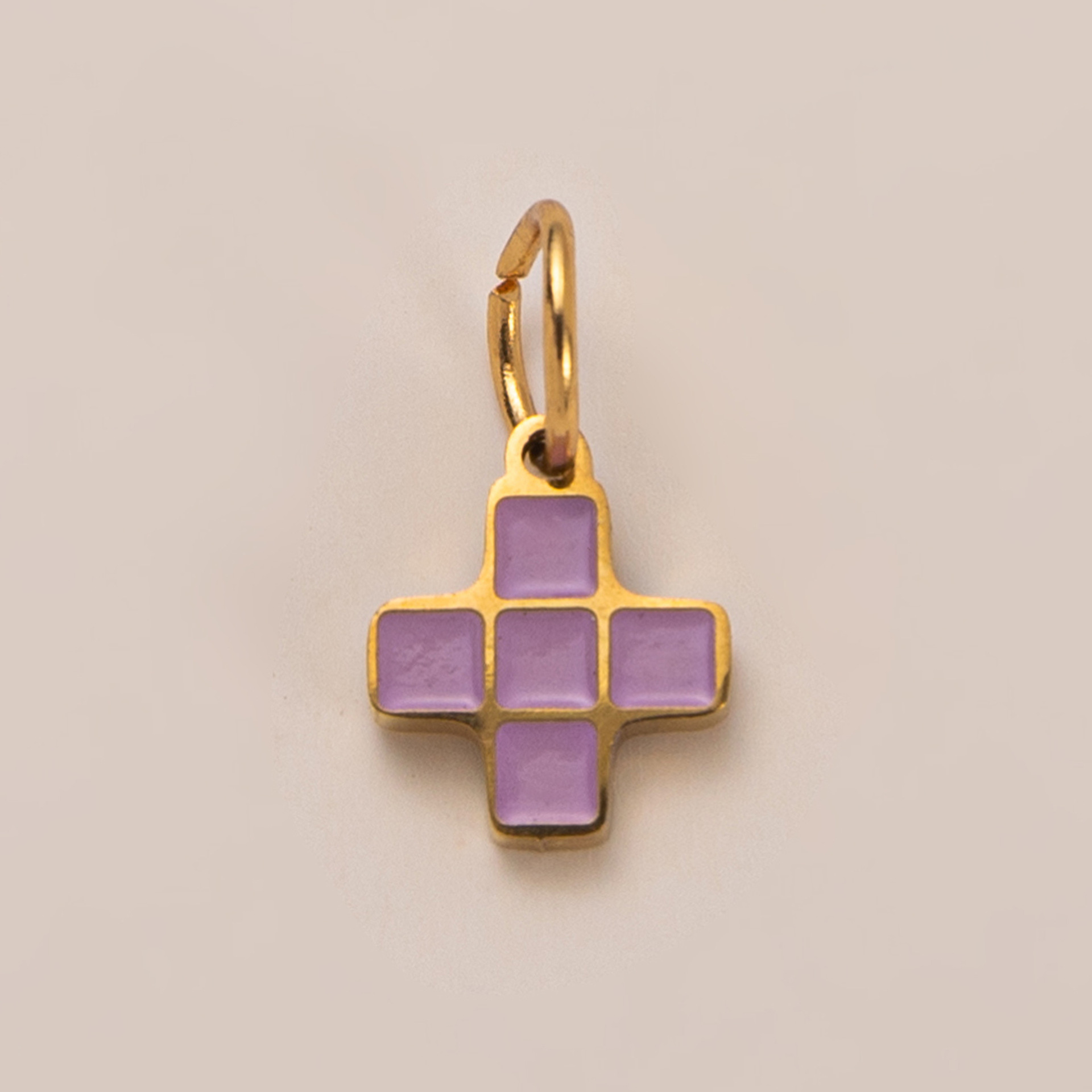 6:Pink cross pendant