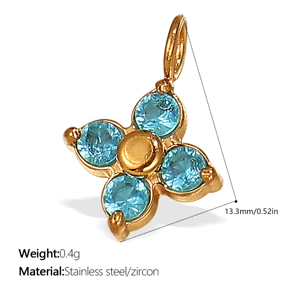 8:Pj392beg blue zirconium gold pendant