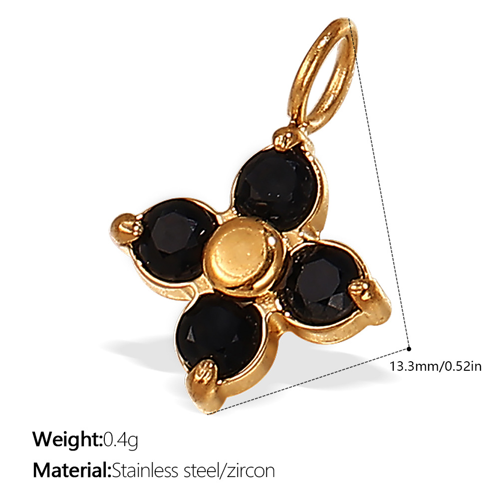 9:Pj392bkg black zirconium gold pendant