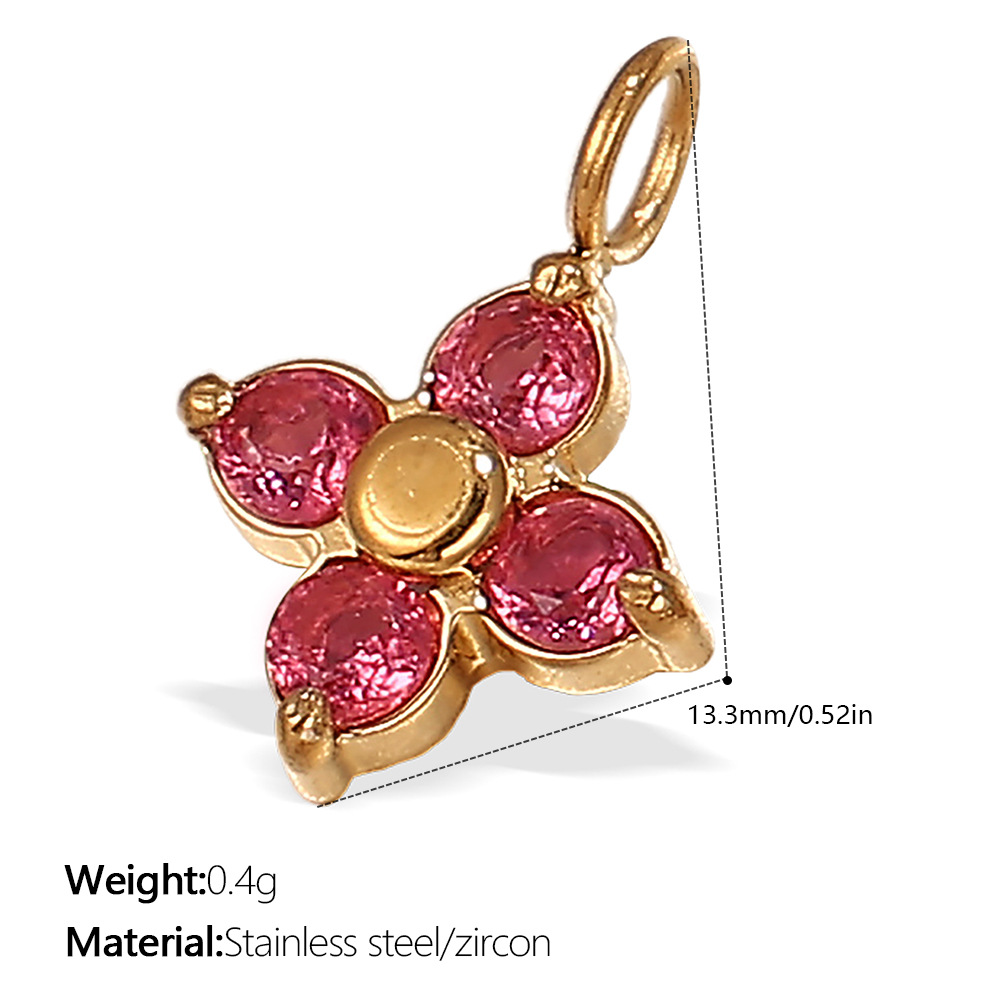 10:Pj392pkg pink zirconium gold pendant