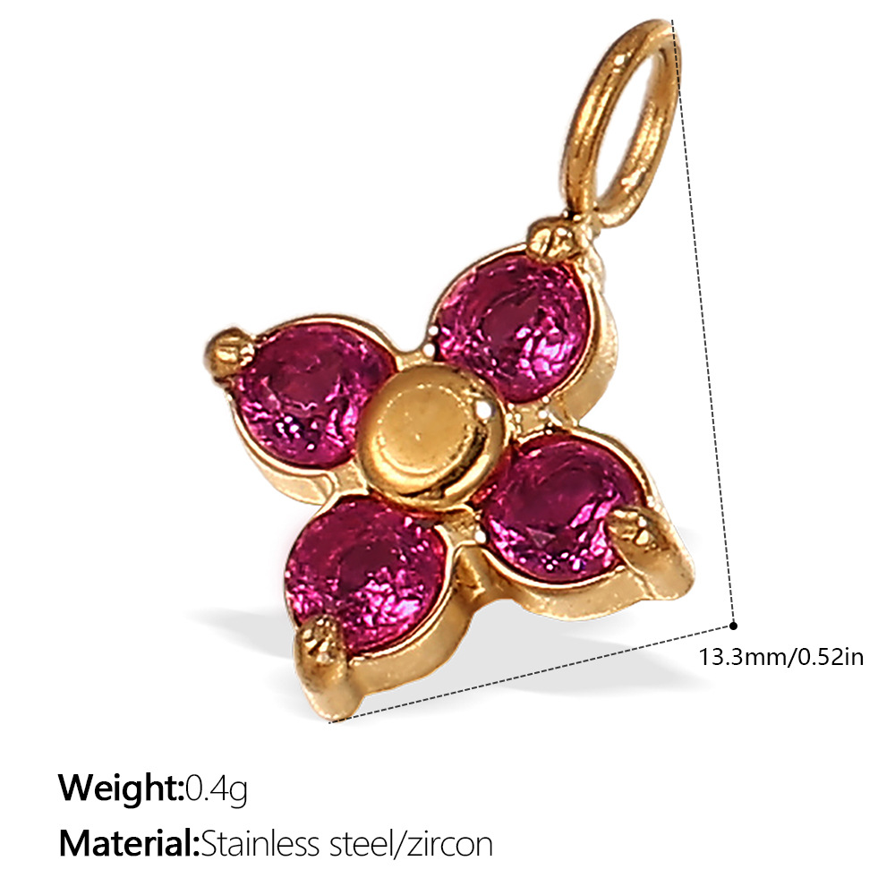 11:Pj392rrg rose red zirconium gold pendant