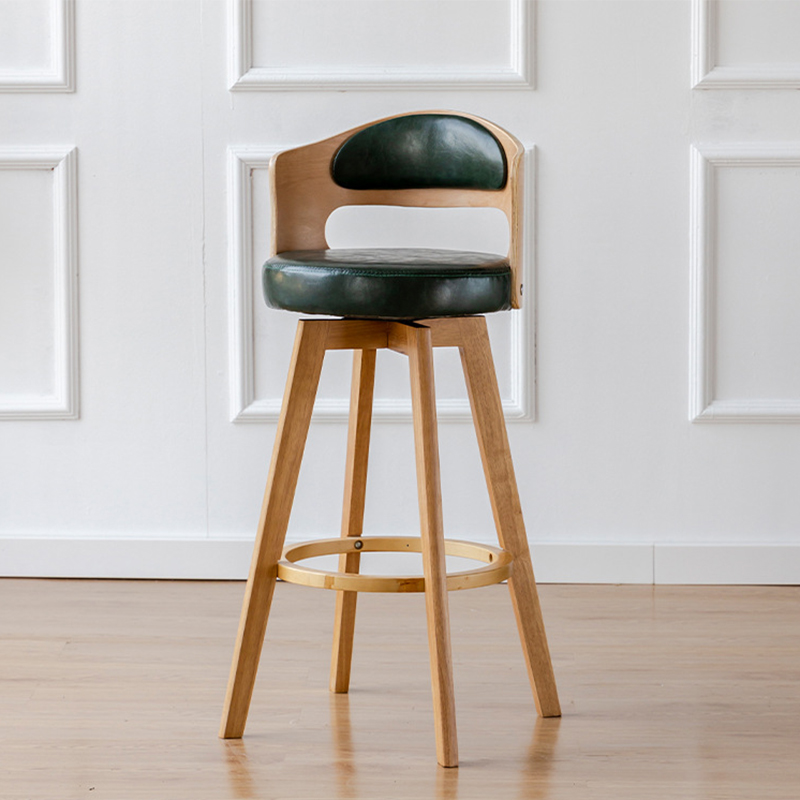 Log feet   dark green leather