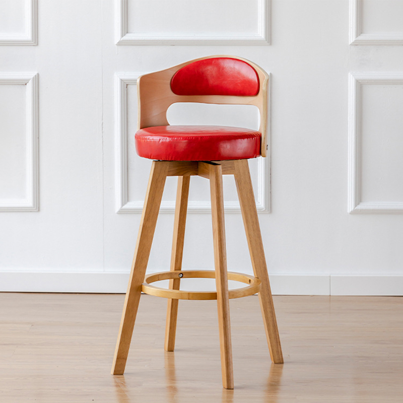 Log feet   red leather