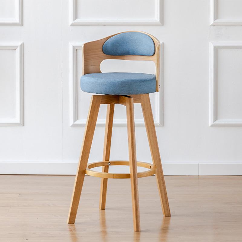 Log feet   blue linen