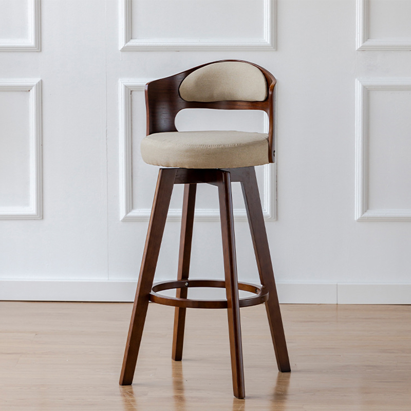 Brown wooden feet   khaki linen