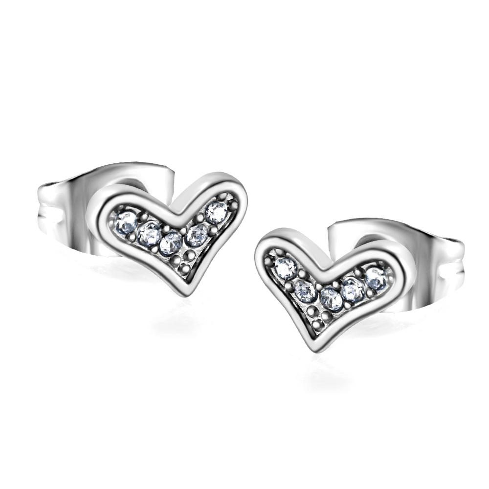 1:Crooked cut rhinestone stud earrings EA138502S