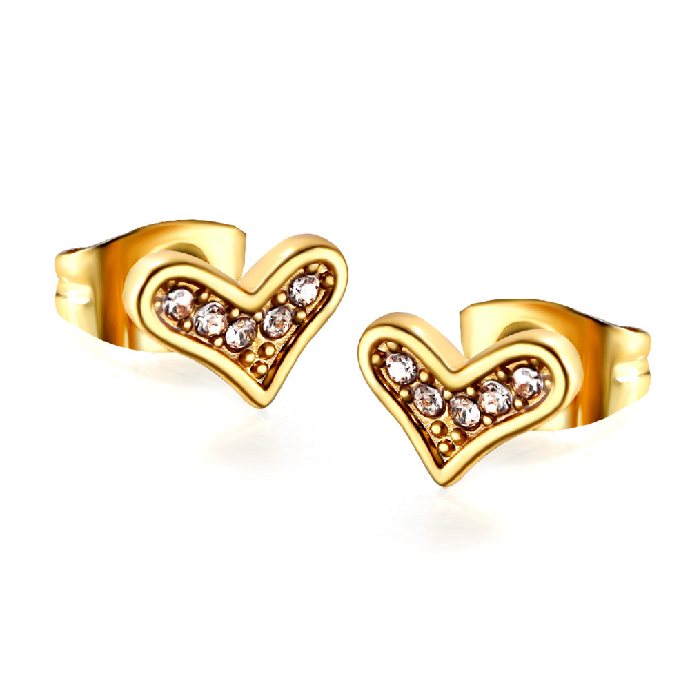 2:Crooked cut rhinestone stud earrings EA138502G
