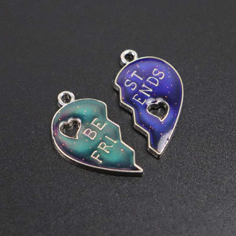 2:Hollow love bff color changing necklace