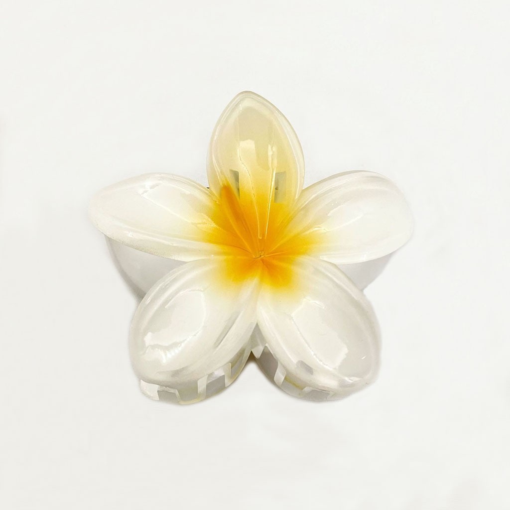 3:8cm white yellow heart flower