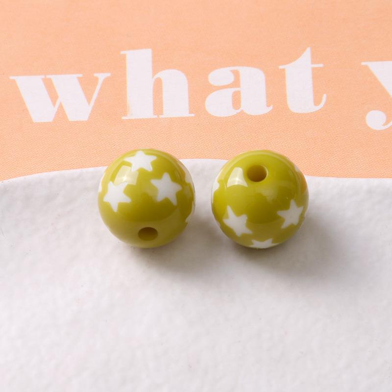 9:Fruit green five-pointed star beads