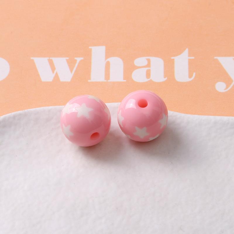 10:Pink five-pointed star beads