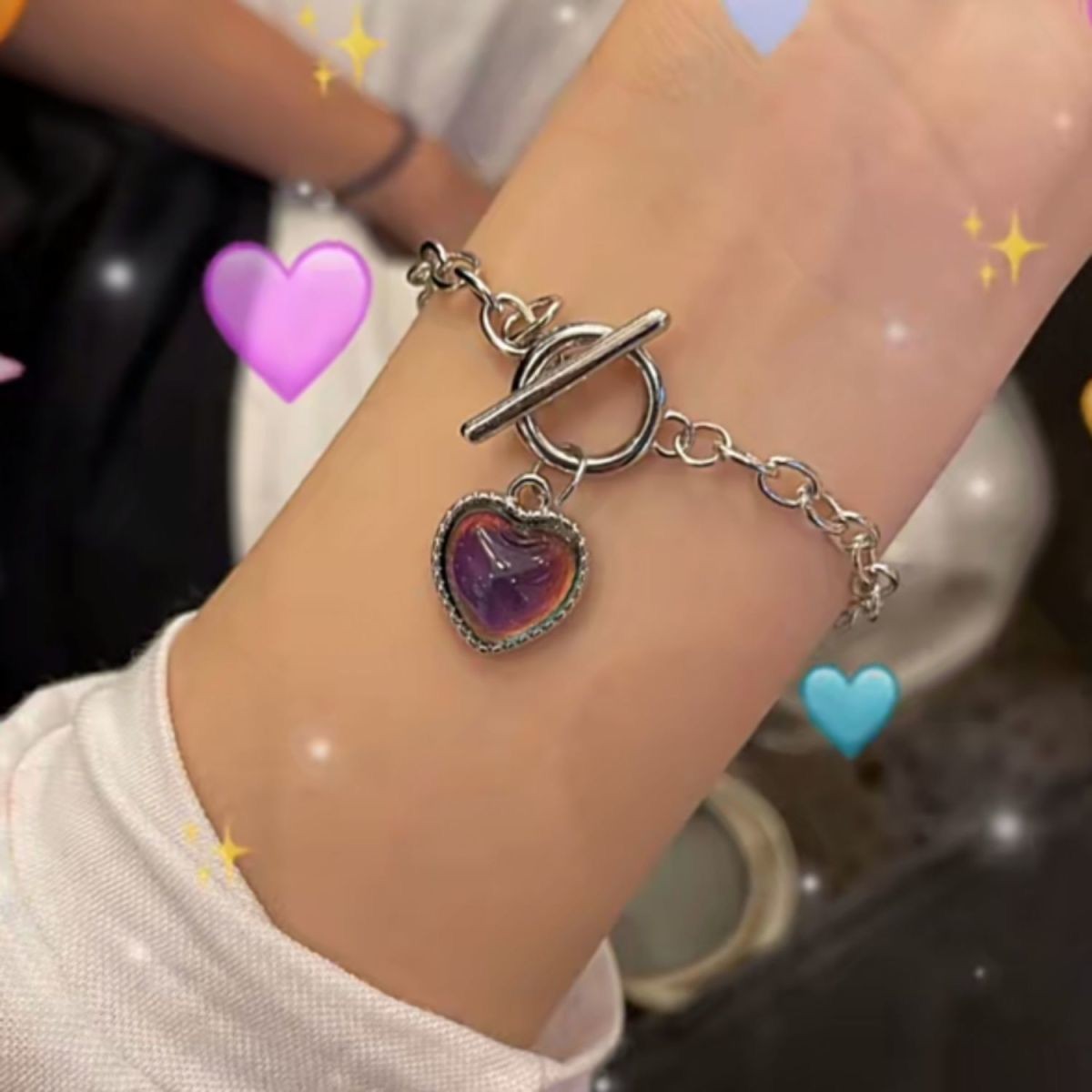 【 Color-changing Heart Bracelet 】 Two-piece se