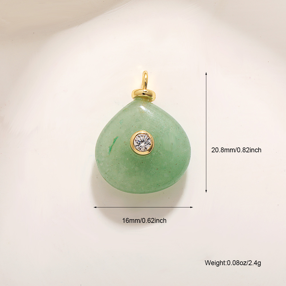 Green Aventurine with rhinestone