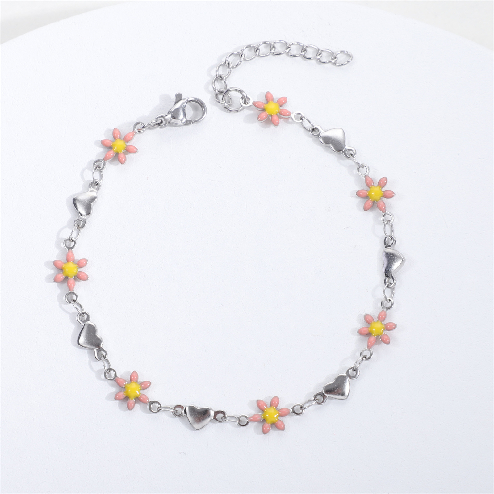 1:Steel peach heart + Pink Chrysanthemum