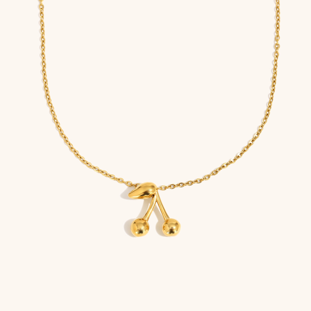 2:Small cherry necklace-gold