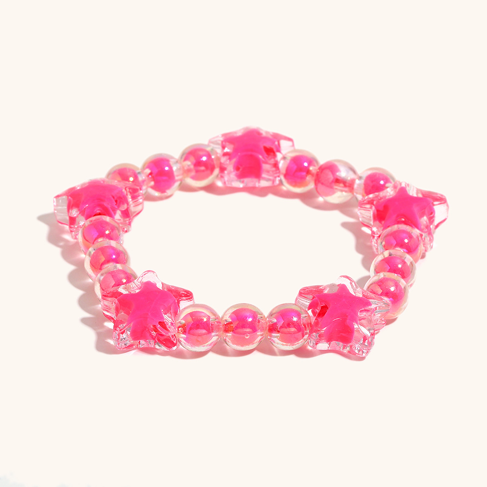 6:Acrylic color bracelet-rose red
