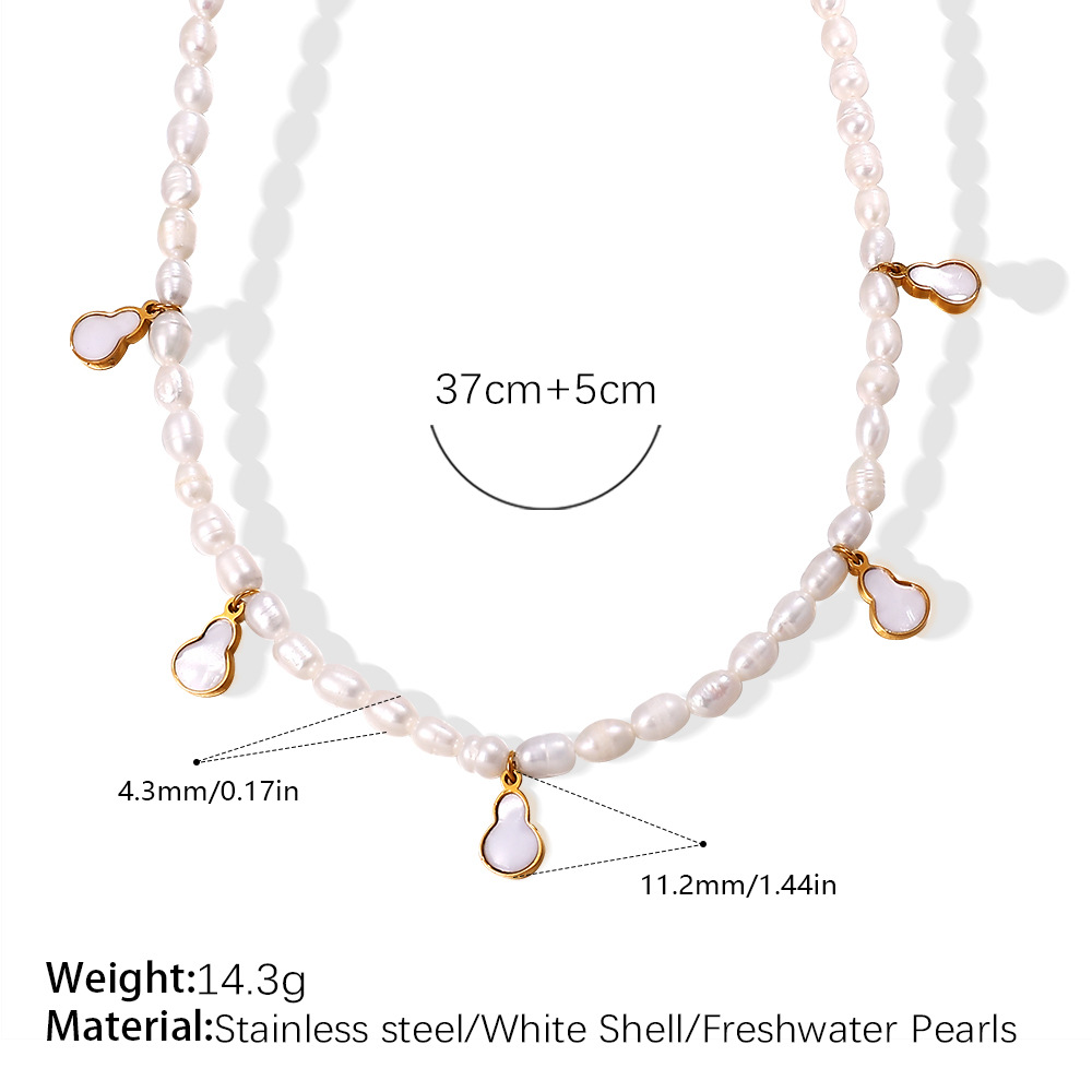 1:Xl471weg white shell freshwater pearl necklace