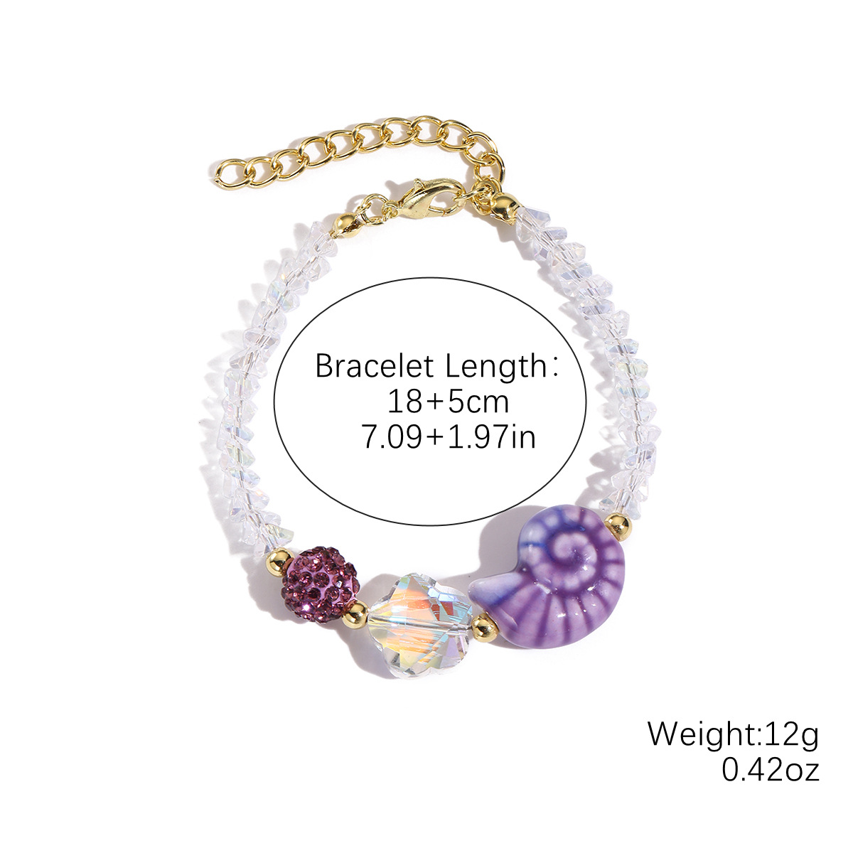1:S2504-11 purple conch bracelet