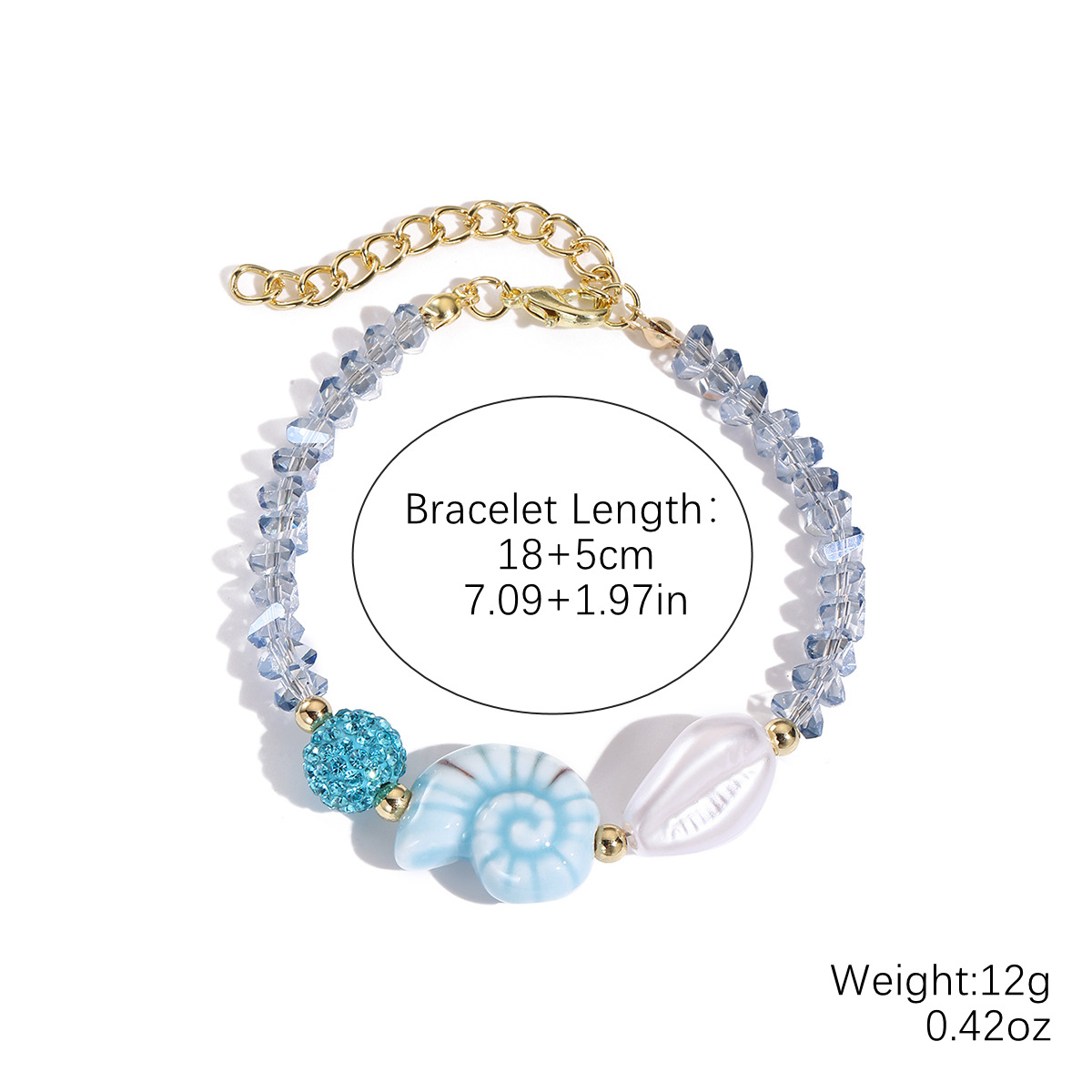 2:S2504-12 blue conch bracelet