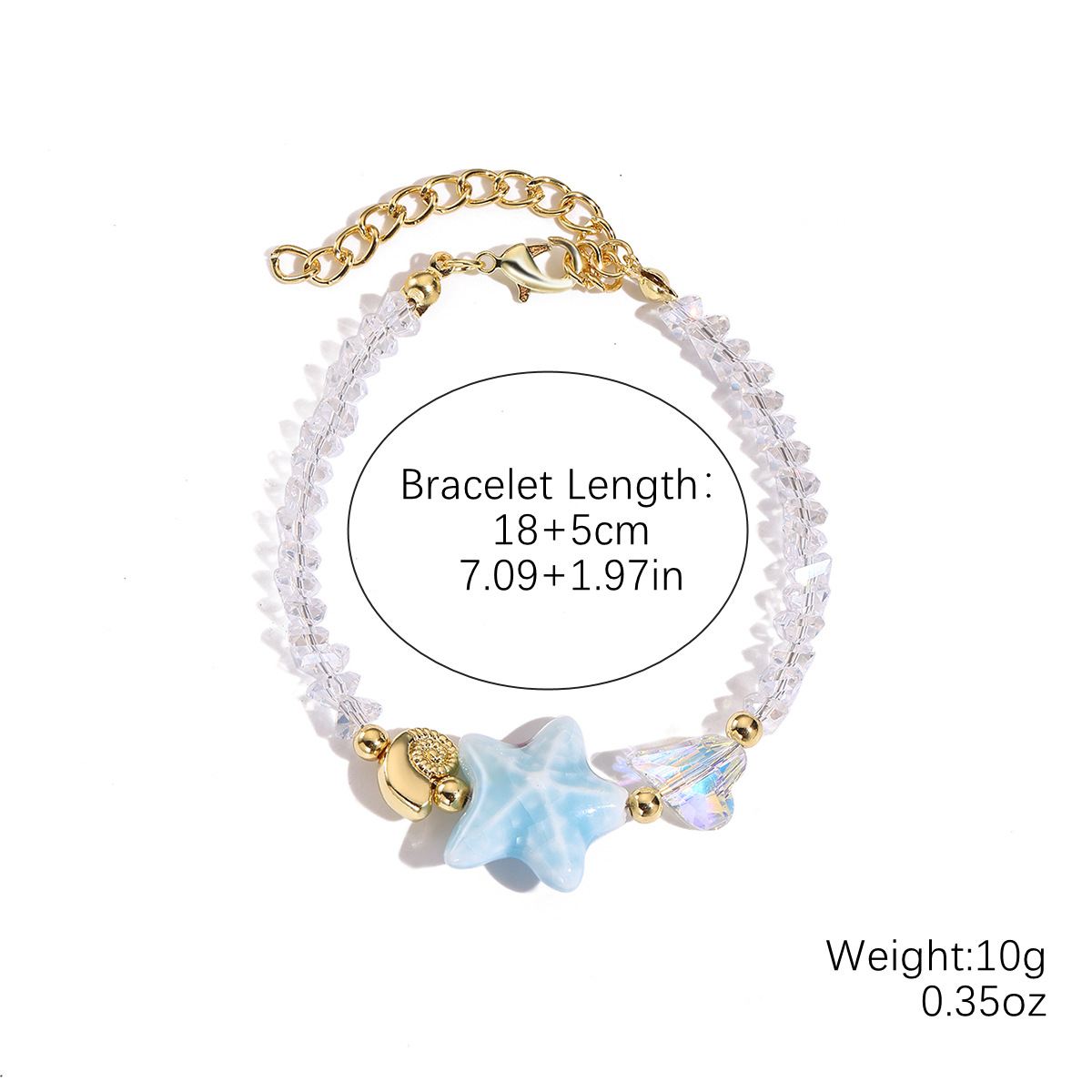 4:S2504-14 blue starfish bracelet