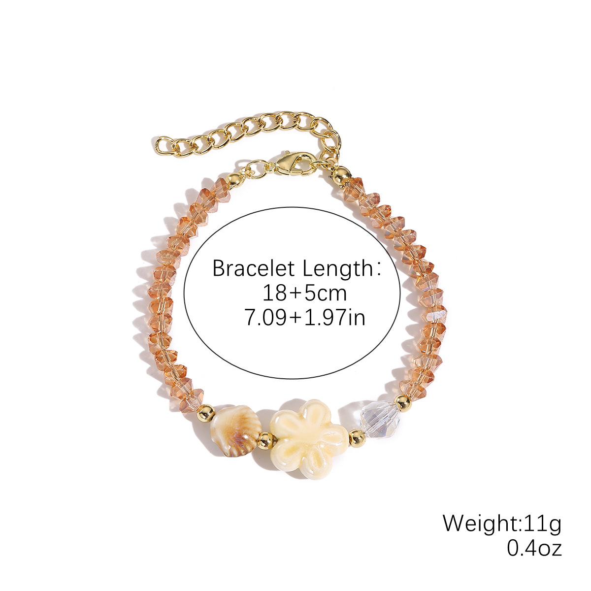 6:S2504- 16m white flower bracelet