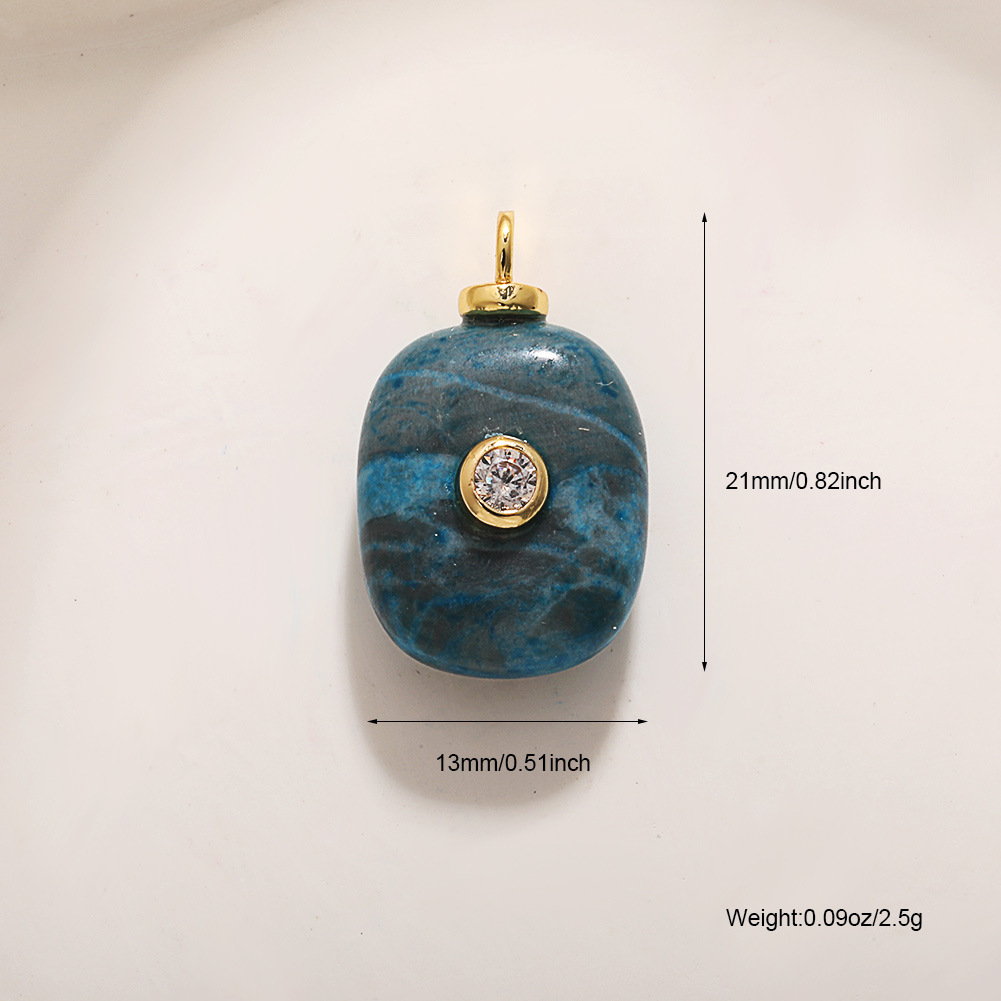 blue agate with rhinestone